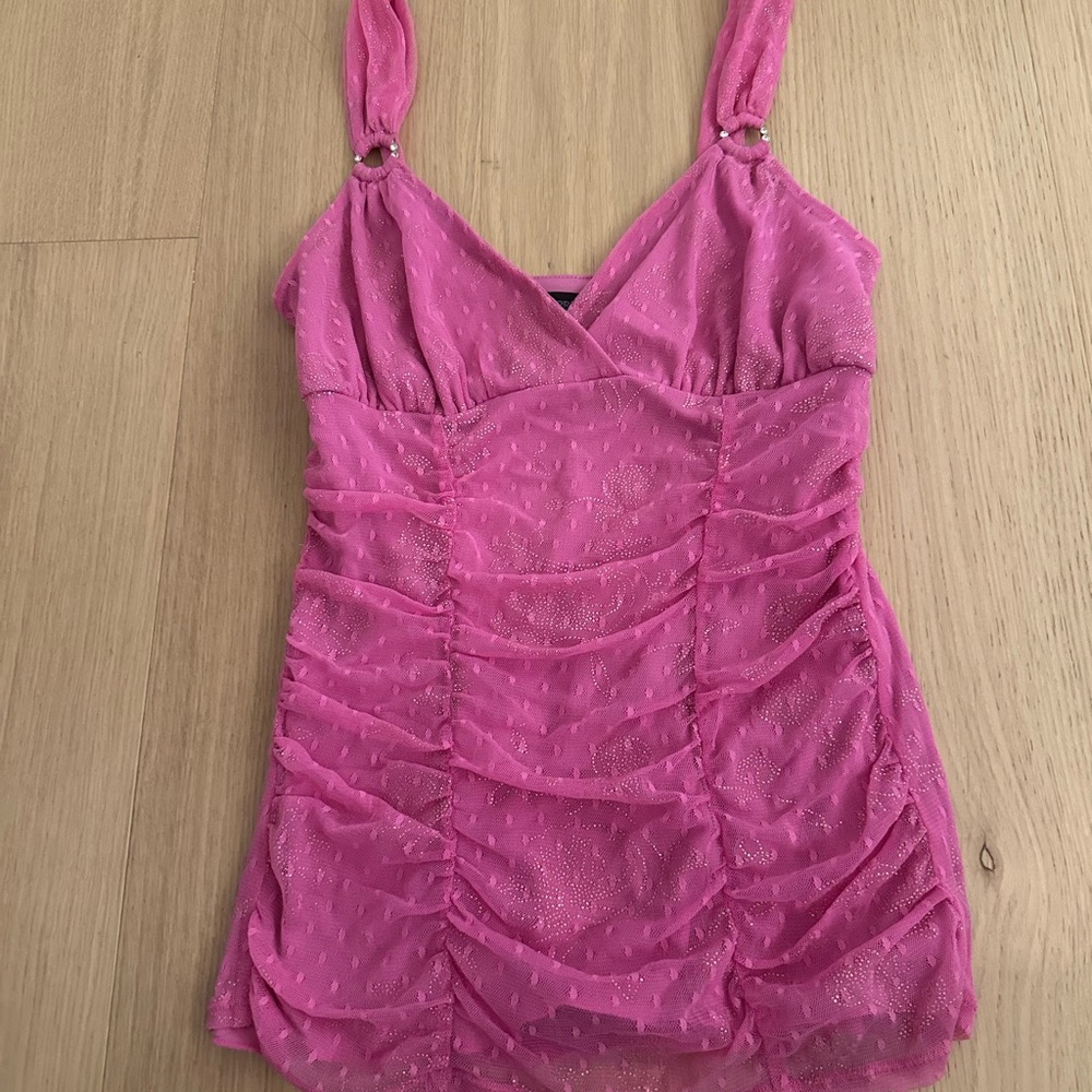 Express Pink Ruched Camisole